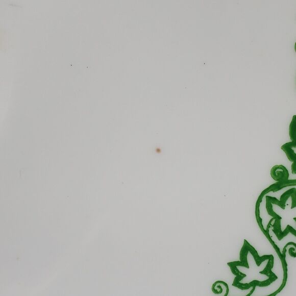 English Castle Teacup and Saucer Green Leaves Vintage - Picture 9 of 11